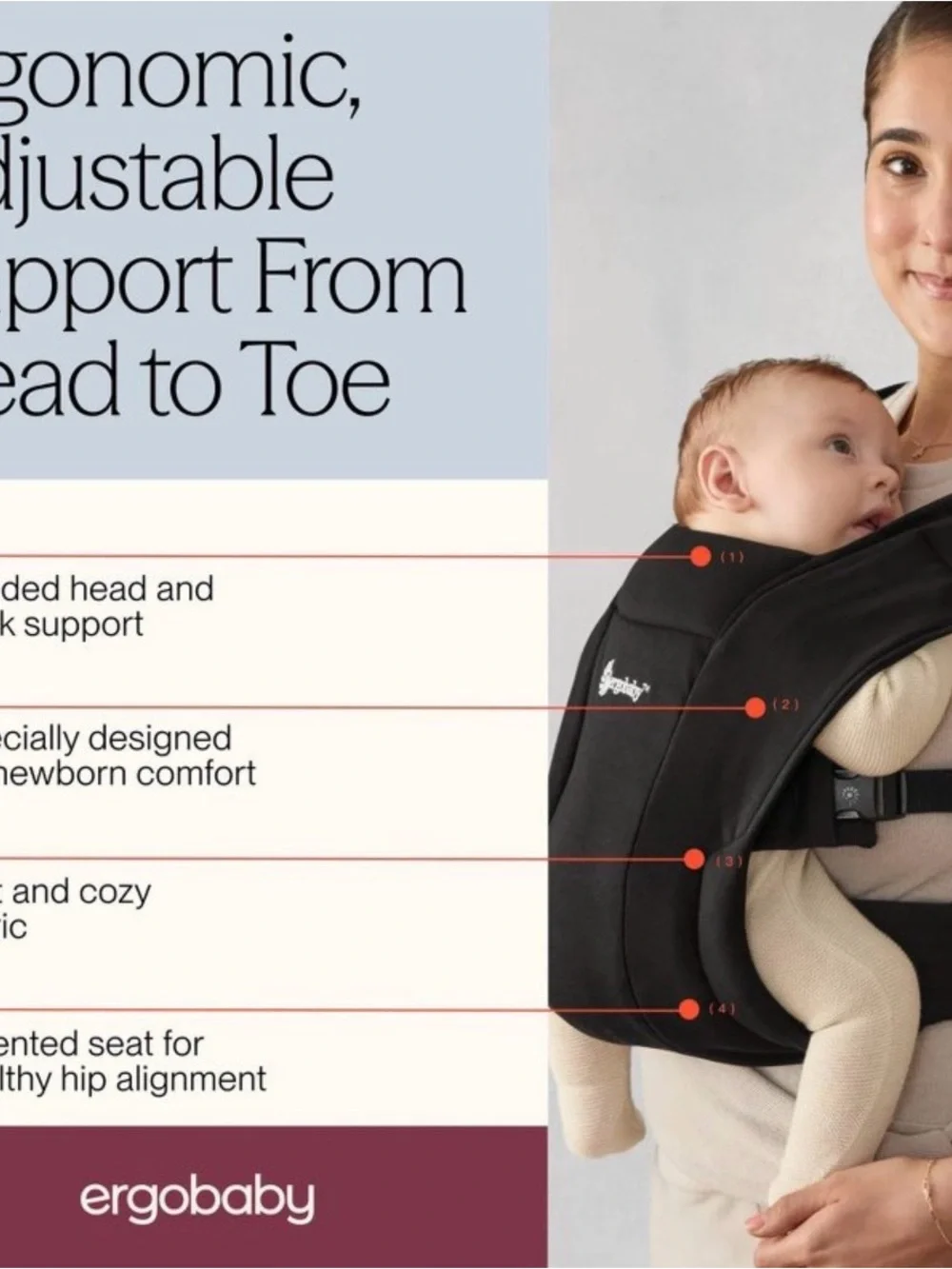 NWT - Ergobaby Embrace - Black